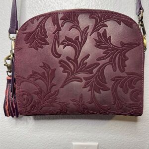 NWOT Elegant Purple Embossed crossbody